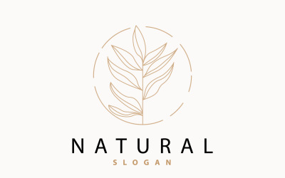 Hermoso logotipo de Leaf Line dibujado a mano V28