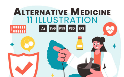 11 Alternatieve Geneeskunde Illustratie