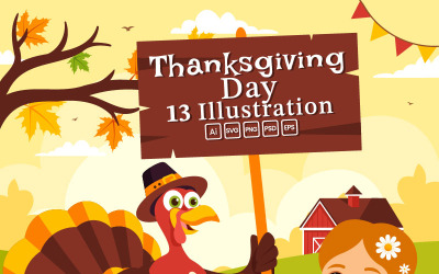 13 Gelukkige Thanksgiving-dagillustratie