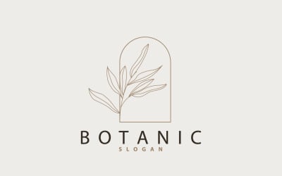 Logo della linea foglia Bellissimo disegnato a mano V3