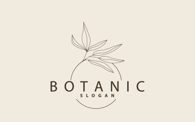 Logo della linea foglia Bellissimo disegnato a mano V4