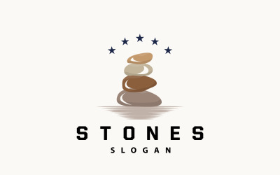 Logo in pietra Premium Design elegante Vettore V13