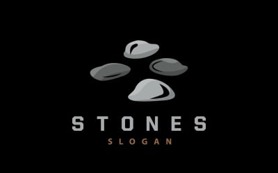 Logo in pietra Premium Design elegante Vettore V1