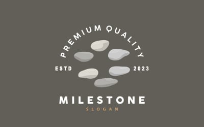 Logo in pietra Premium Design elegante Vettore V8