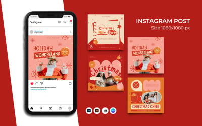 Vorlage für Instagram-Posts zu Weihnachtsfeiern