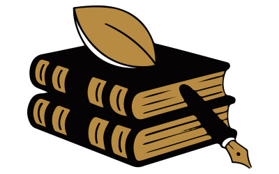 Das Logo ist eine Abbildung eines Stapels Bücher