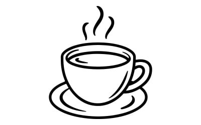 Kopje koffie op schotel illustratie