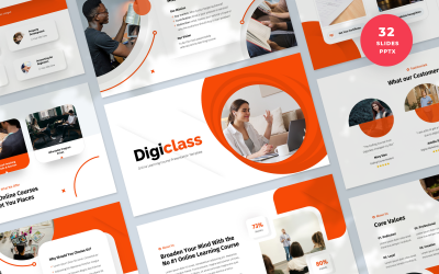 Modello di PowerPoint per l&amp;#39;istruzione online DigiClass