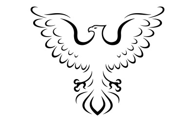 Tatuaggio sagoma aquila con contorno nero