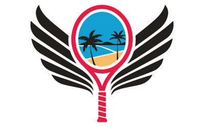 Um logotipo de uma raquete de tênis de praia