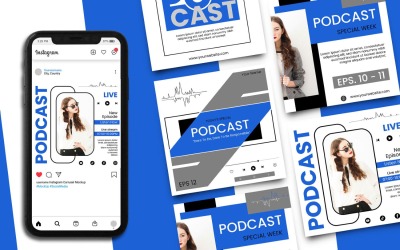 Szablon posta na Instagramie dla podcastu 9