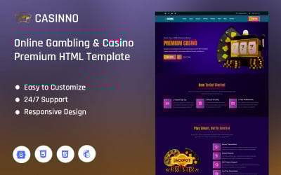 Casinno - Online Gambling &amp;amp; Casino HTML Landing Page Template