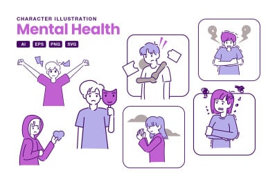 Illustration de personnage sur la santé mentale