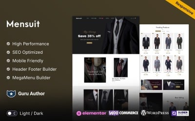 MenSuit - 男士西装、西装外套和时尚 WooCommerce 主题