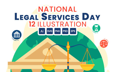 12 Narodowy Dzień Usług Prawnych Ilustracja
