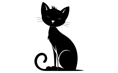 En minimalistisk illustration av en kattsiluett