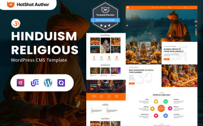 Dharma – hinduizmus és vallási istentisztelet WordPress Elementor téma