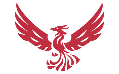 Logotypen en röd phoenix konst