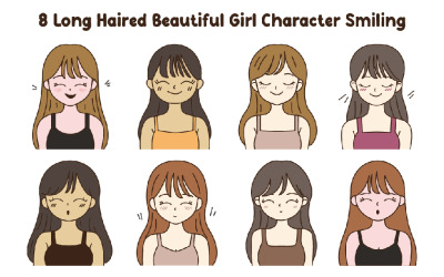 8 Ragazza bellissima dai capelli lunghi che sorride