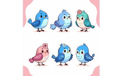 Colección de aves dibujadas a mano