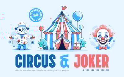 Ilustraciones de artistas de circo