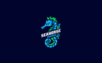 Sea Horse  E- Sport and Sport Logo