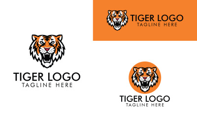 Szablon logo kreatywnej maskotki tygrysa
