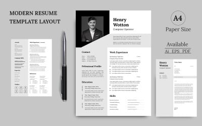 White &amp;amp; Gray color Resume Template