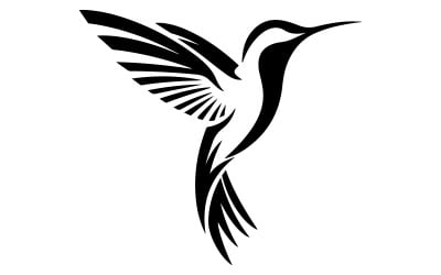 A vector silhouette of  humming bird
