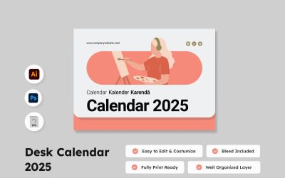 Calendario de escritorio 2025 Diseño V7