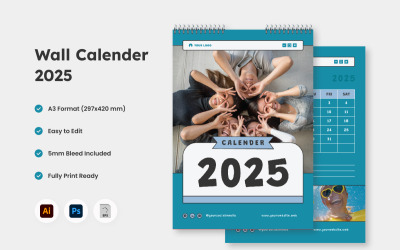 Calendario de pared 2025 Diseño V4