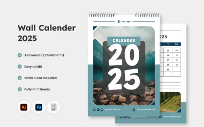 Calendario de pared 2025 Diseño V6