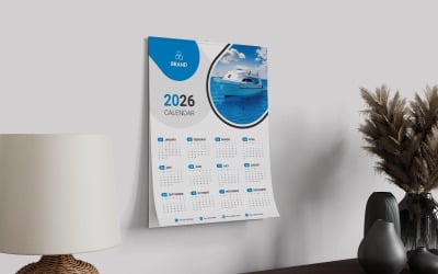Corporate Calendar Design For Office Desk Or Wall Vector Template