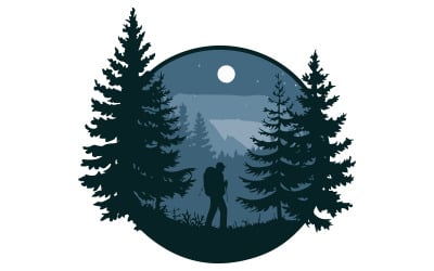 Entwerfe ein T-Shirt mit einer Naturszene