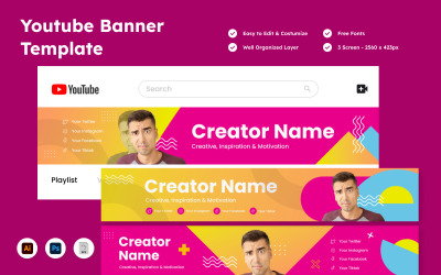 Plantilla de banner de YouTube V2