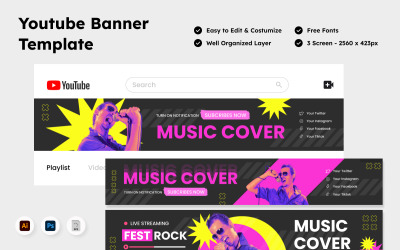 Plantilla de banner de YouTube V3