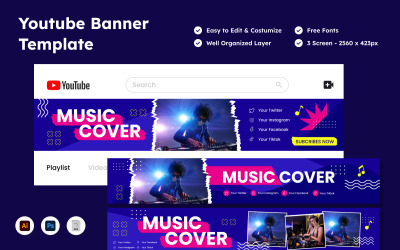 Plantilla de banner de YouTube V4