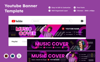Plantilla de banner de YouTube V5