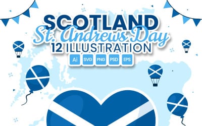 12 St Andrew Day vektorillustration