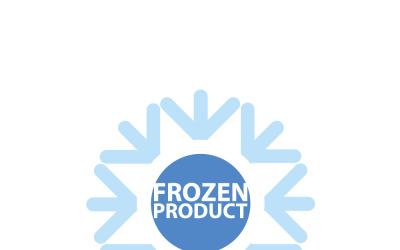 Blå fryst produkt. Mat logotyp