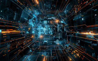 Digital background perfect for tech processes texture