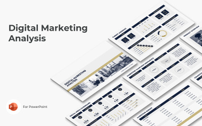 Digitális marketing elemzés PowerPoint sablon