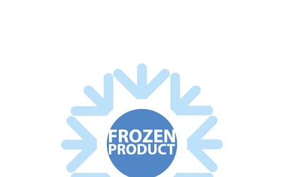 Produto congelado azul. Logotipo de alimentos