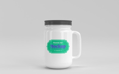 Frosted Mason Jar Mockup för Mockup-presentationer för förpackningsdesign 25