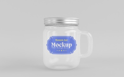 Frosted Mason Jar Mockup for Packaging Design Mockup Presentations 07