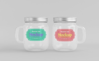 Frosted Mason Jar Mockup for Packaging Design Mockup Presentations 08