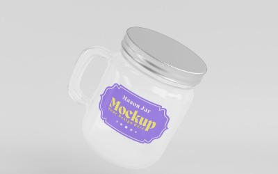 Frosted Mason Jar Mockup for Packaging Design Mockup Presentations 09