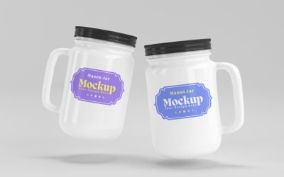 Frosted Mason Jar Mockup for Packaging Design Mockup Presentations 26