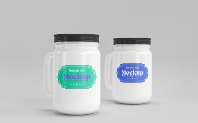 Frosted Mason Jar Mockup for Packaging Design Mockup Presentations 27