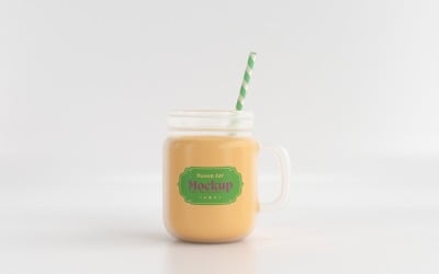 Mason Drinking Glass Jar Mockup for Customizable Branding 01